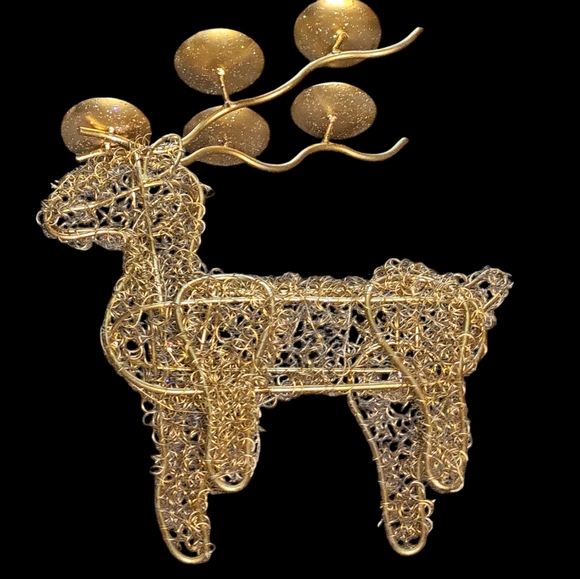 Christmas Reindeer wire sparkling tea light holds 5 lights - Picture 6 of 8